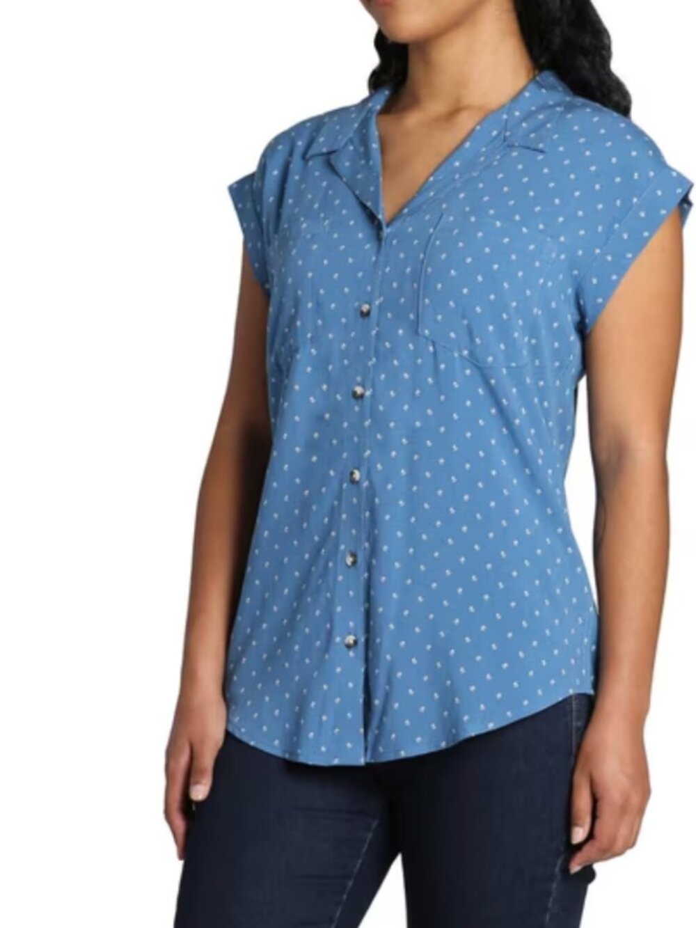 Jachs Girlfriend NY Blue Button Down Shirt Retro 50s Inspired Vintage Style